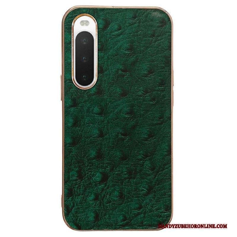 Cover Sony Xperia 10 IV Vera Pelle Stile Struzzo