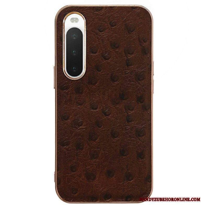 Cover Sony Xperia 10 IV Vera Pelle Stile Struzzo