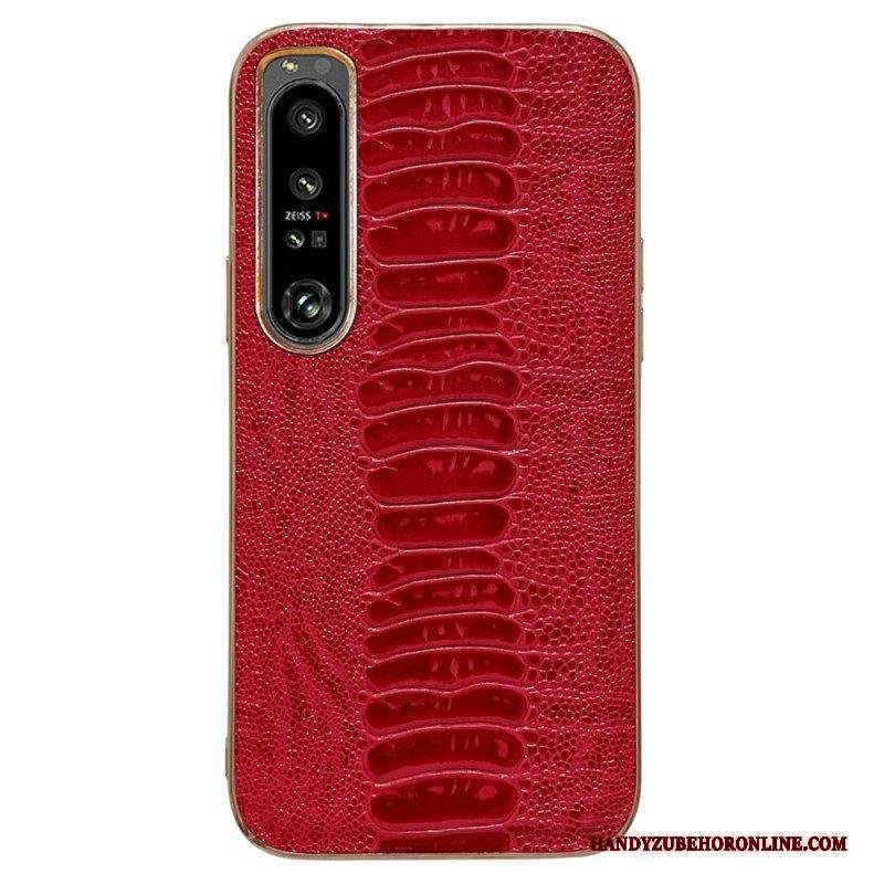 Cover Sony Xperia 5 IV Vera Pelle Stile Coccodrillo