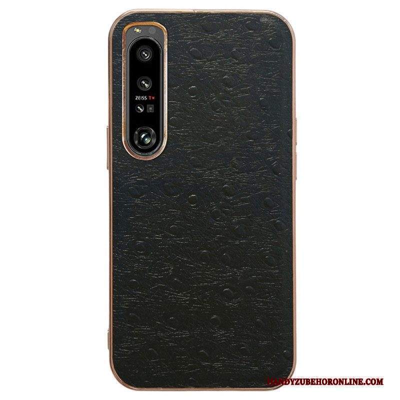 Cover Sony Xperia 5 IV Vera Pelle Stile Struzzo