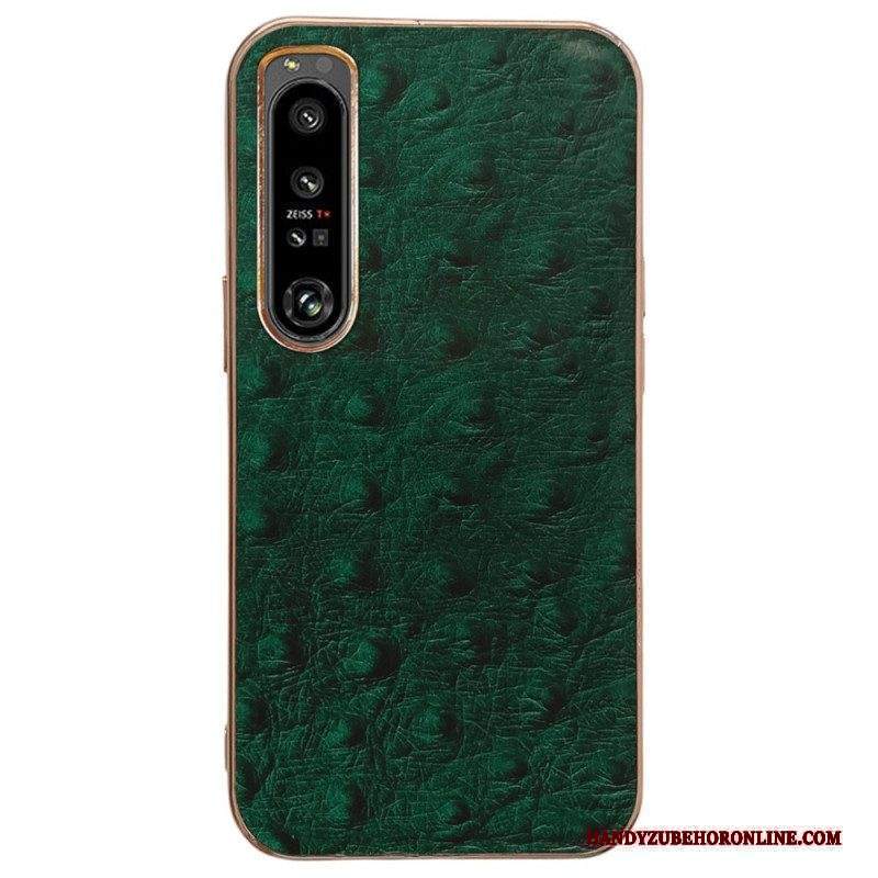 Cover Sony Xperia 5 IV Vera Pelle Stile Struzzo