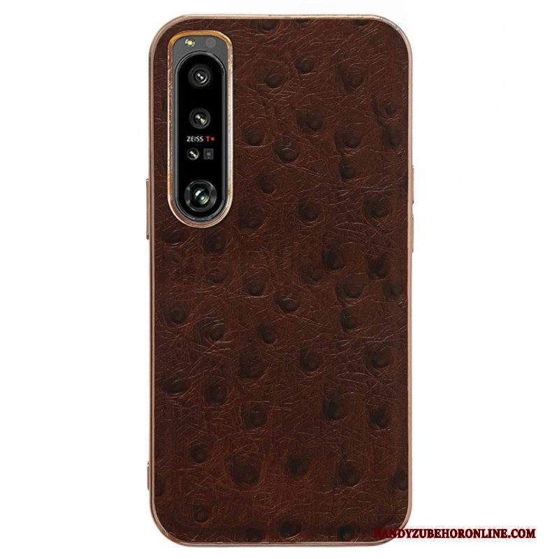 Cover Sony Xperia 5 IV Vera Pelle Stile Struzzo