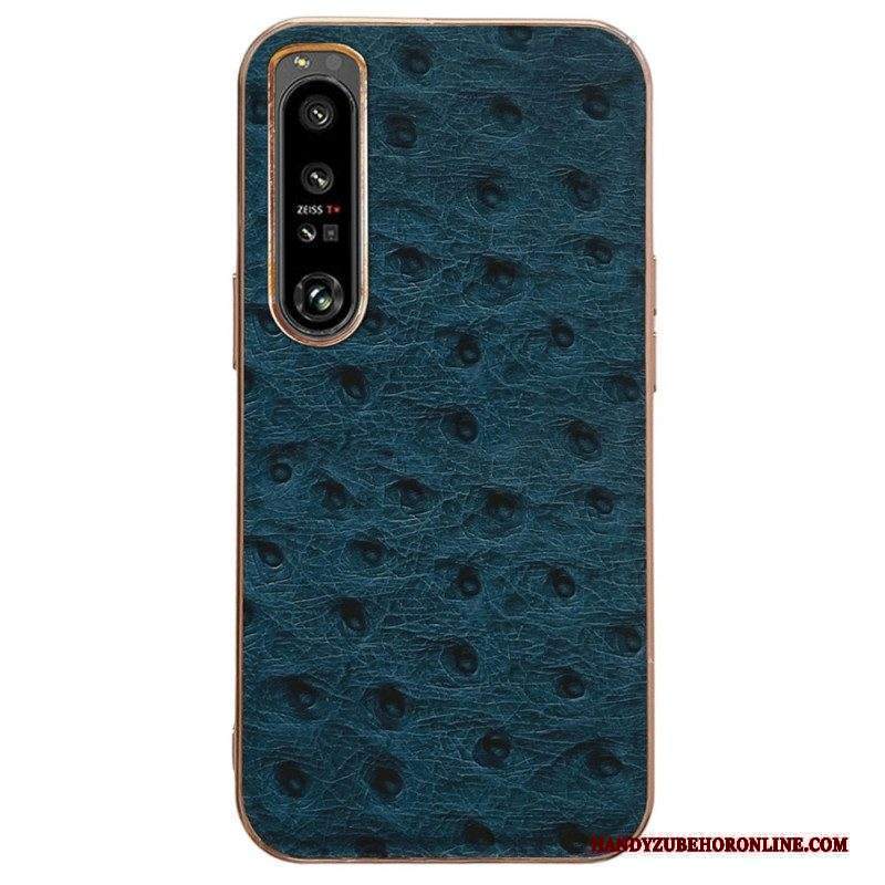 Cover Sony Xperia 5 IV Vera Pelle Stile Struzzo