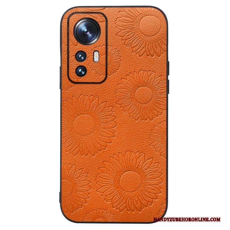 Cover Xiaomi 12 / 12X Girasoli In Ecopelle