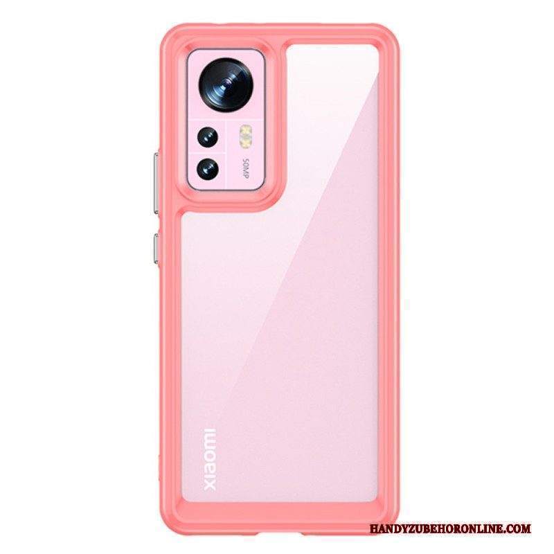 Cover Xiaomi 12 / 12X Trasparente Con Contorni Colorati