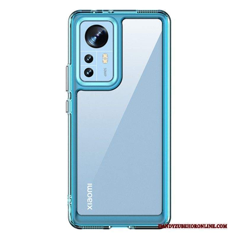 Cover Xiaomi 12 / 12X Trasparente Con Contorni Colorati