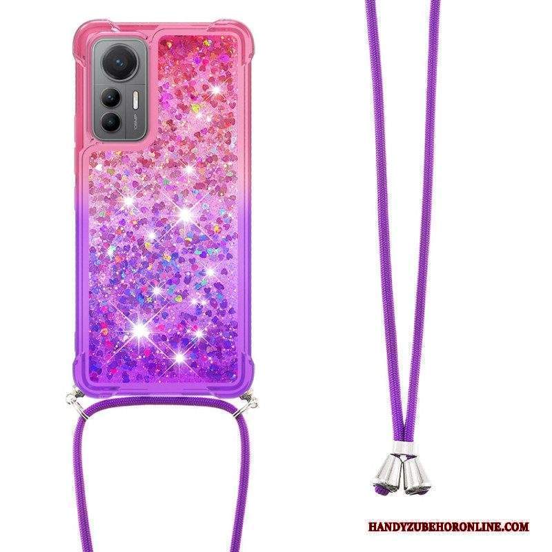 Cover Xiaomi 12 Lite Cordoncino In Silicone Glitterato