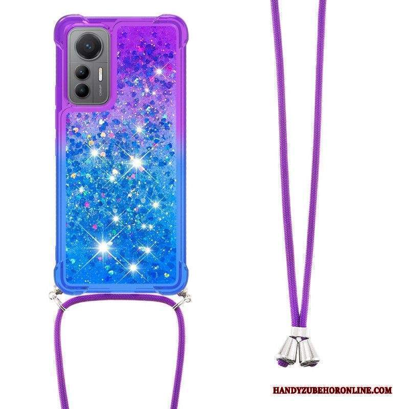 Cover Xiaomi 12 Lite Cordoncino In Silicone Glitterato