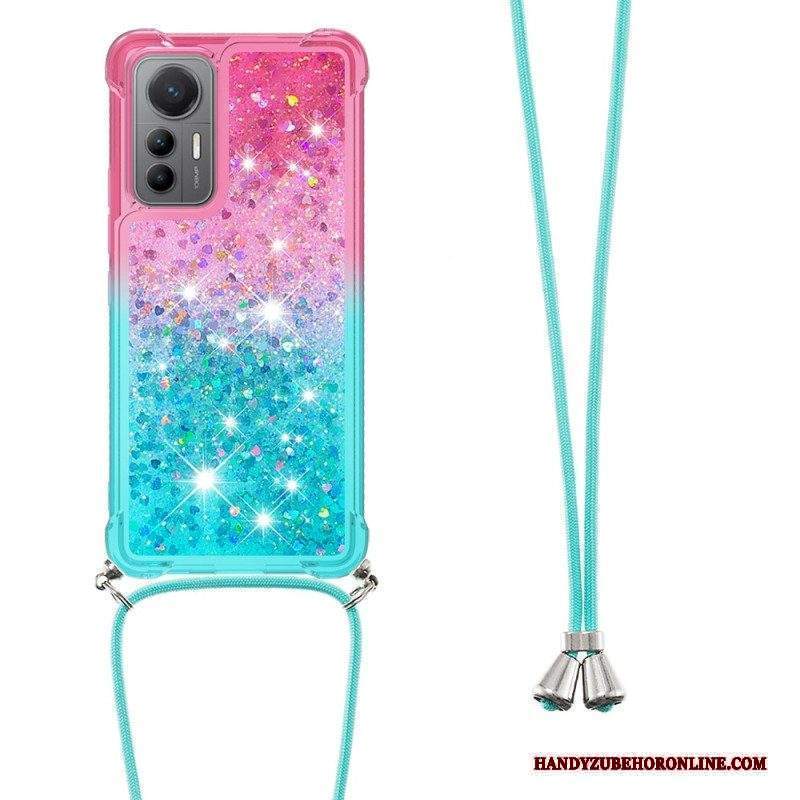 Cover Xiaomi 12 Lite Cordoncino In Silicone Glitterato