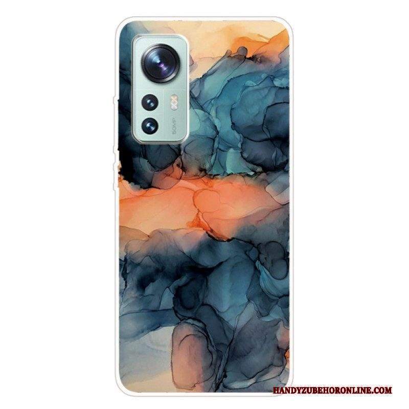 Cover Xiaomi 12 Pro Acquerello In Marmo Siliconico