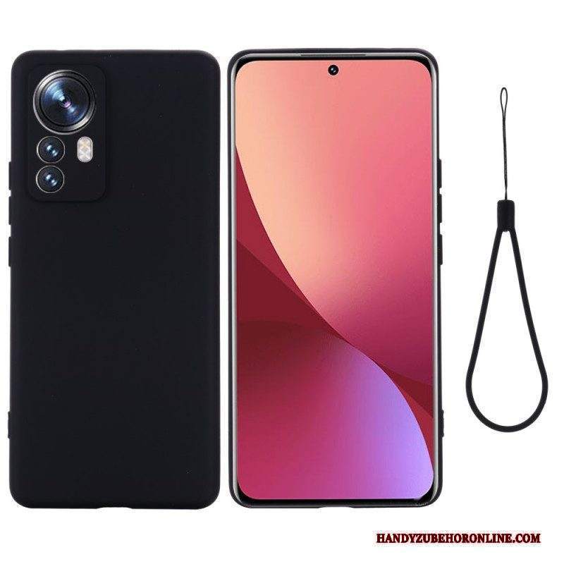 Cover Xiaomi 12 Pro Silicone Liquido Con Cordino