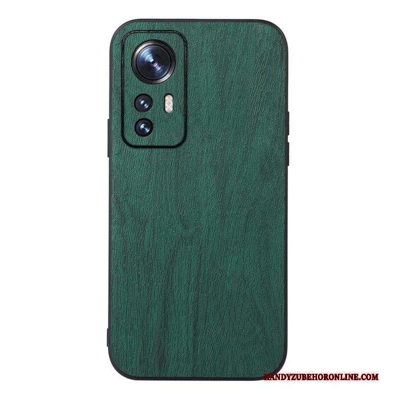 Cover Xiaomi 12 Pro Stile Pelle Effetto Legno