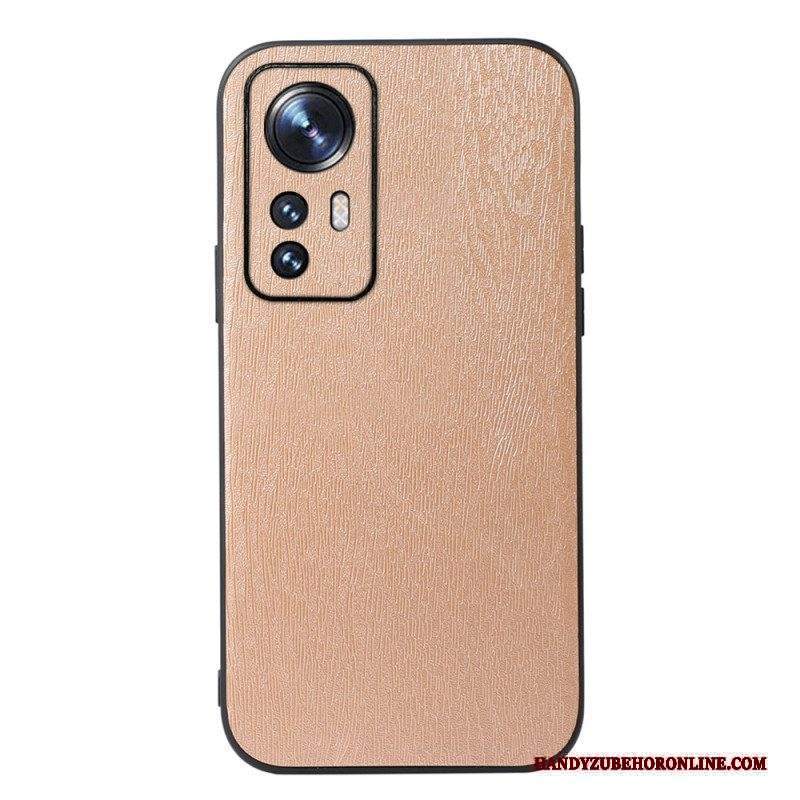 Cover Xiaomi 12 Pro Stile Pelle Effetto Legno