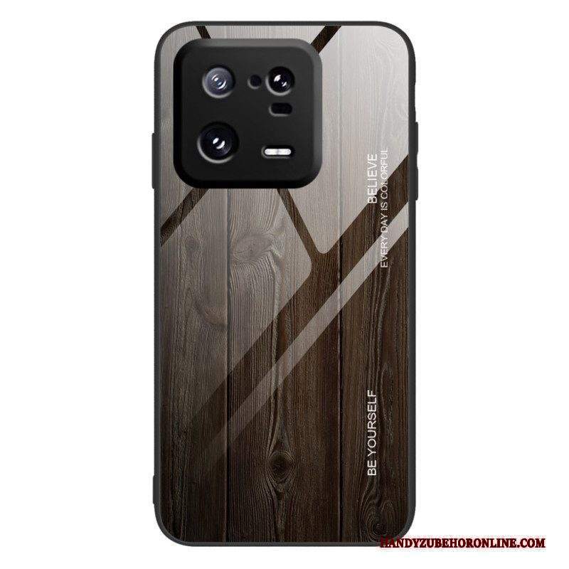 Cover Xiaomi 13 Pro Design In Legno Vetro Temperato