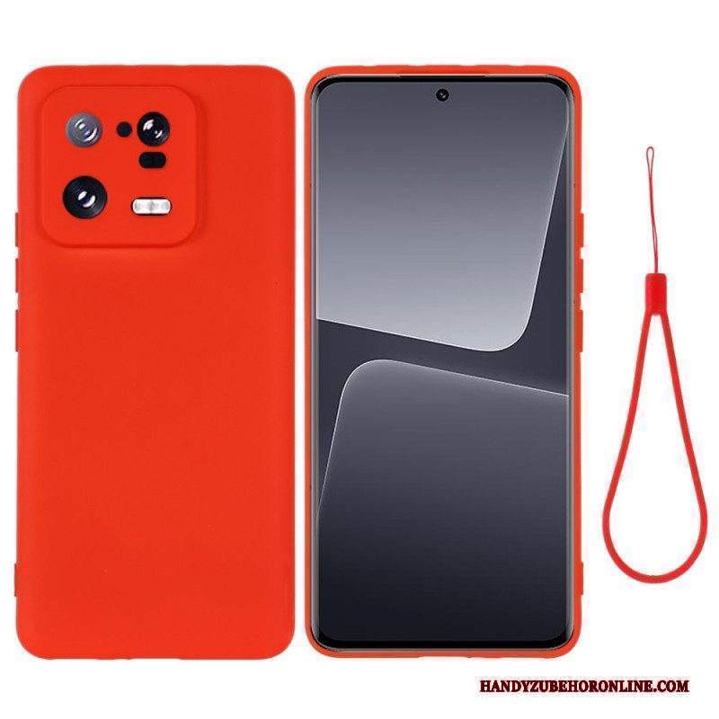 Cover Xiaomi 13 Pro Silicone Liquido Con Cordino