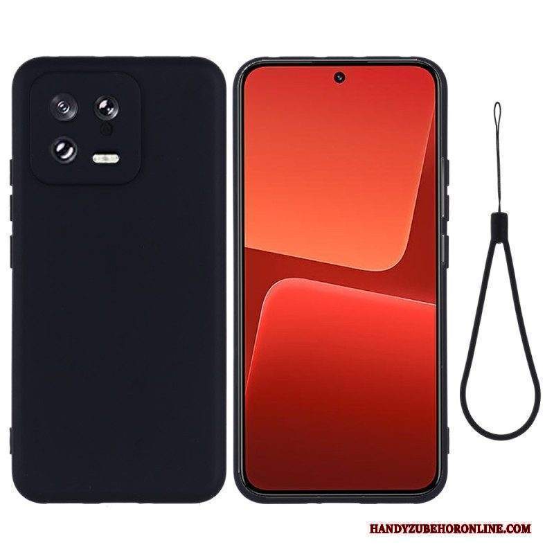 Cover Xiaomi 13 Silicone Liquido Con Cordino