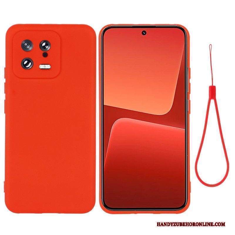 Cover Xiaomi 13 Silicone Liquido Con Cordino