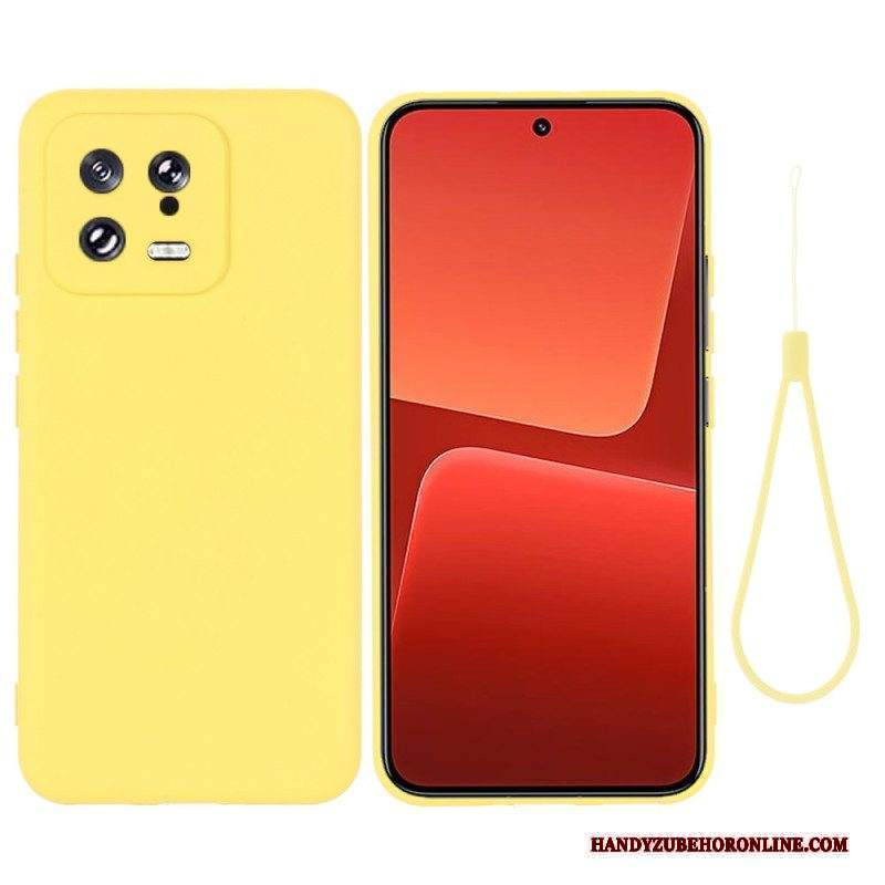 Cover Xiaomi 13 Silicone Liquido Con Cordino