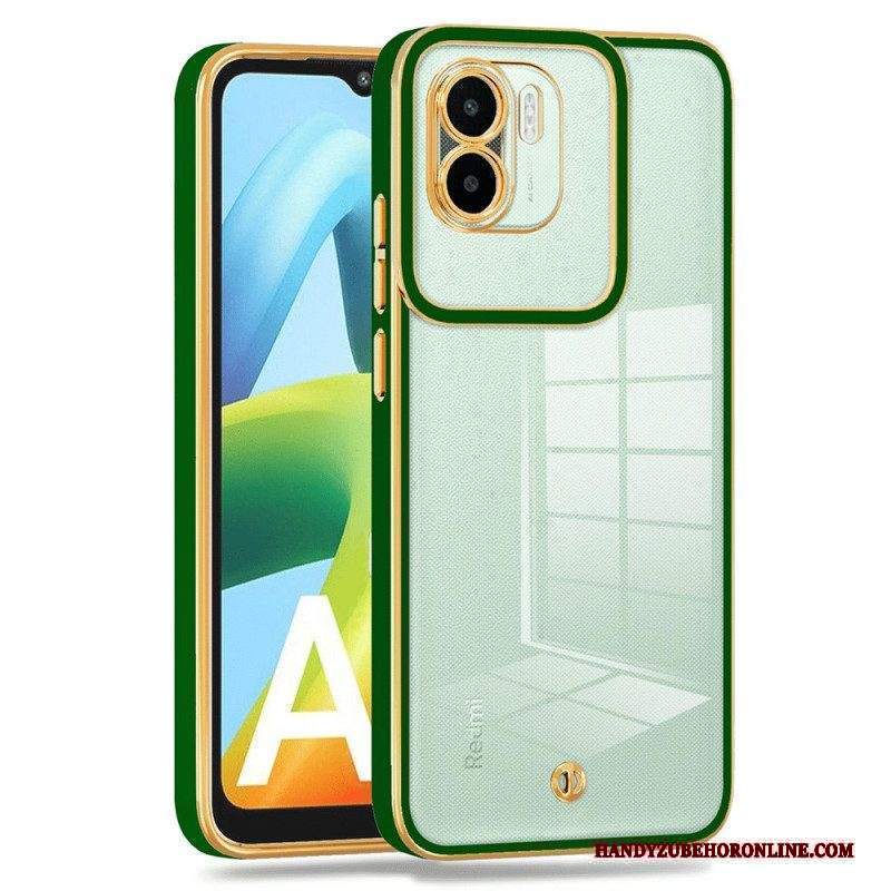 Cover Xiaomi Redmi A1 Bordi In Stile Metallo Trasparente