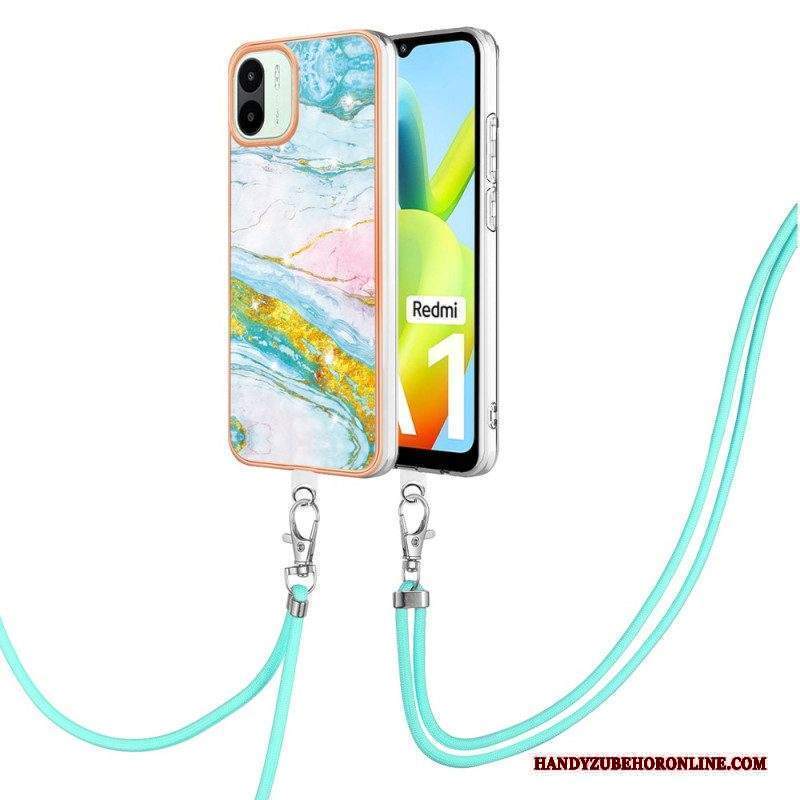 Cover Xiaomi Redmi A1 Coulisse In Stile Marmo