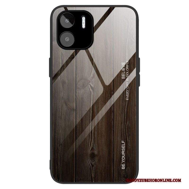 Cover Xiaomi Redmi A1 Design In Legno Vetro Temperato