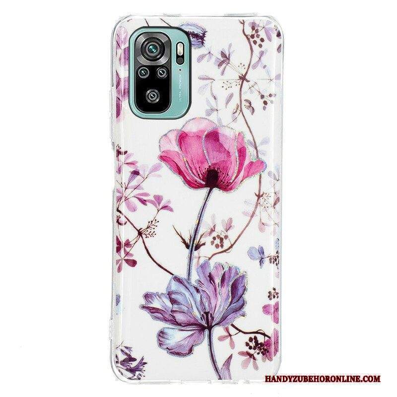 Cover Xiaomi Redmi Note 10 / 10S Fiori Marmorizzati