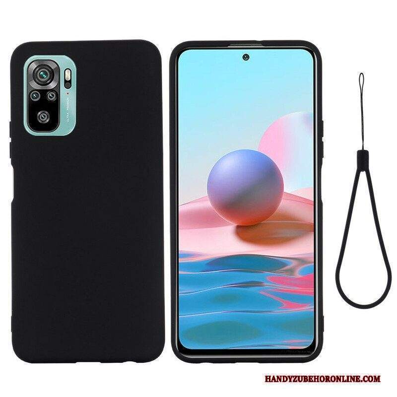 Cover Xiaomi Redmi Note 10 / 10S Silicone Liquido Con Cordino