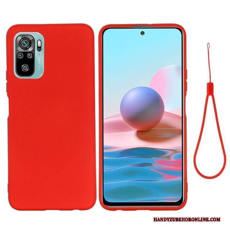 Cover Xiaomi Redmi Note 10 / 10S Silicone Liquido Con Cordino