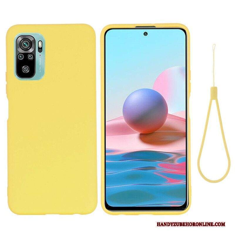 Cover Xiaomi Redmi Note 10 / 10S Silicone Liquido Con Cordino