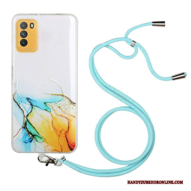 Cover Xiaomi Redmi Note 10 5G Con Cordone Di Marmo