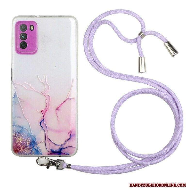 Cover Xiaomi Redmi Note 10 5G Con Cordone Di Marmo