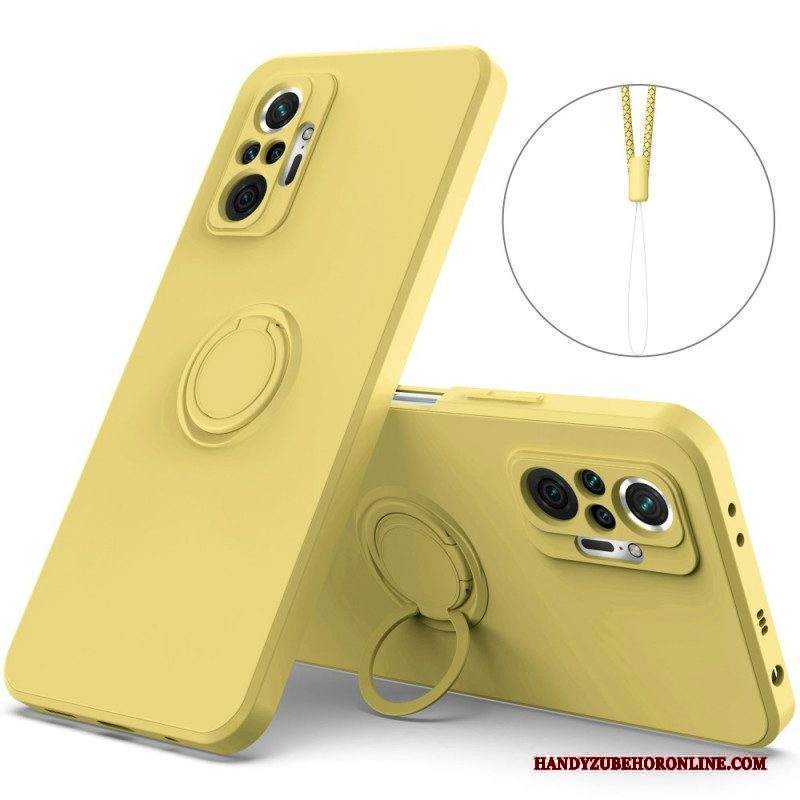 Cover Xiaomi Redmi Note 10 Pro Anello E Cordino In Silicone Liquido