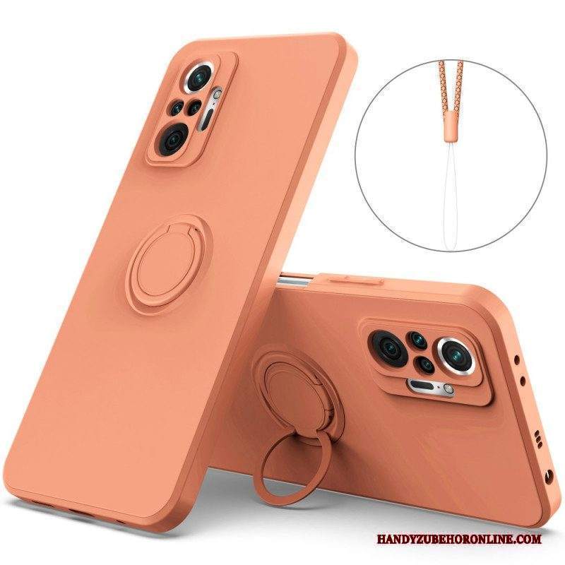 Cover Xiaomi Redmi Note 10 Pro Anello E Cordino In Silicone Liquido