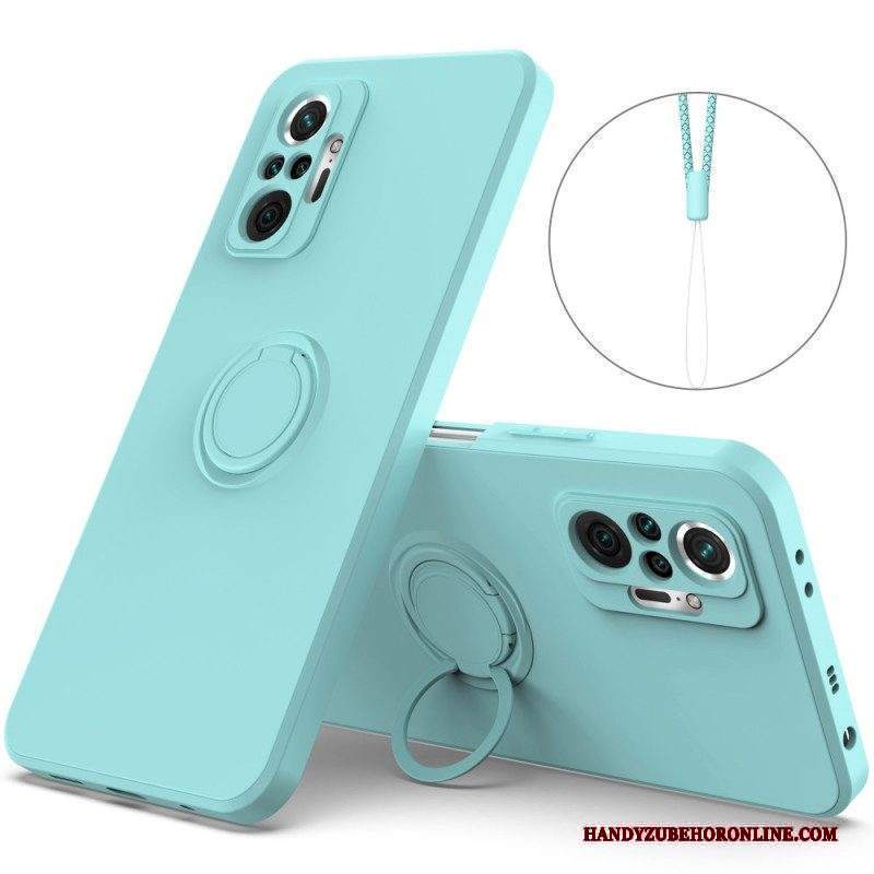 Cover Xiaomi Redmi Note 10 Pro Anello E Cordino In Silicone Liquido