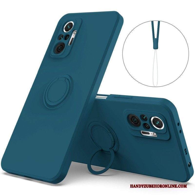 Cover Xiaomi Redmi Note 10 Pro Anello E Cordino In Silicone Liquido