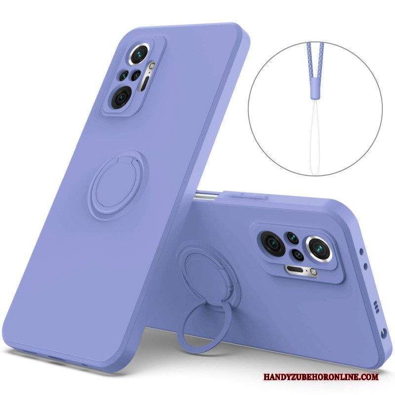 Cover Xiaomi Redmi Note 10 Pro Anello E Cordino In Silicone Liquido