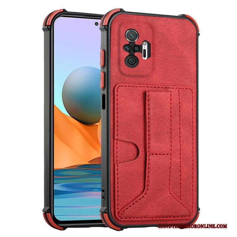 Cover Xiaomi Redmi Note 10 Pro Effetto Pelle Con Porta Carte E Tracolla