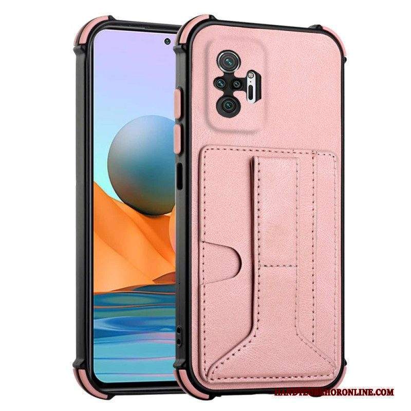 Cover Xiaomi Redmi Note 10 Pro Effetto Pelle Con Porta Carte E Tracolla