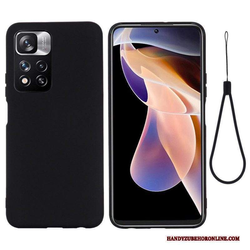 Cover Xiaomi Redmi Note 11 Pro Plus 5G Silicone Liquido Con Cordino