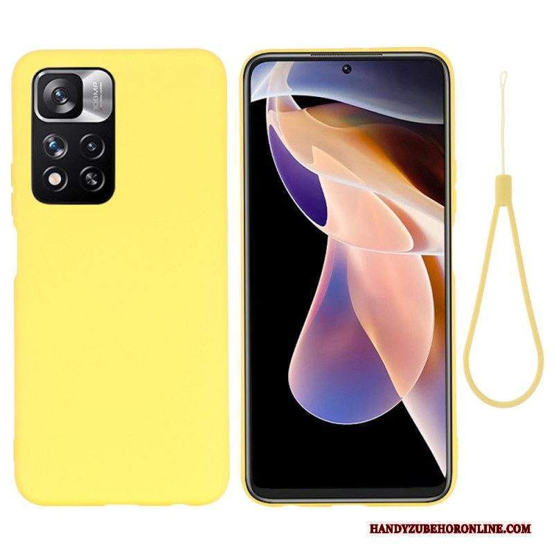 Cover Xiaomi Redmi Note 11 Pro Plus 5G Silicone Liquido Con Cordino