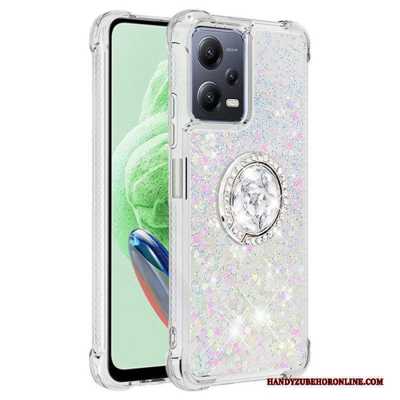 Cover Xiaomi Redmi Note 12 5G Espositore Per Anelli Con Paillettes Colorate