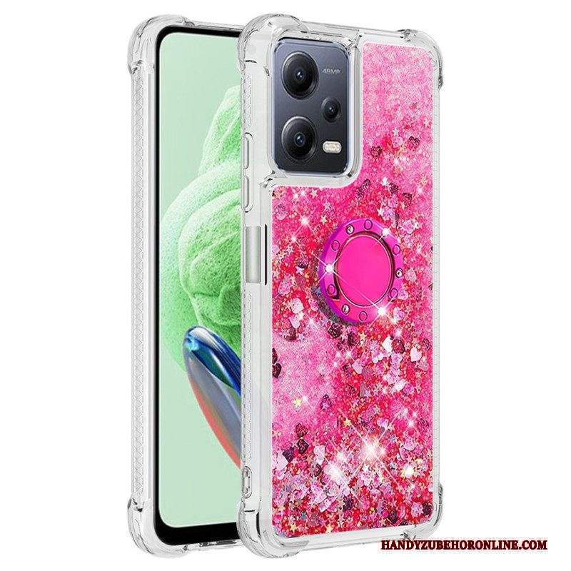 Cover Xiaomi Redmi Note 12 5G Espositore Per Anelli Con Paillettes Colorate