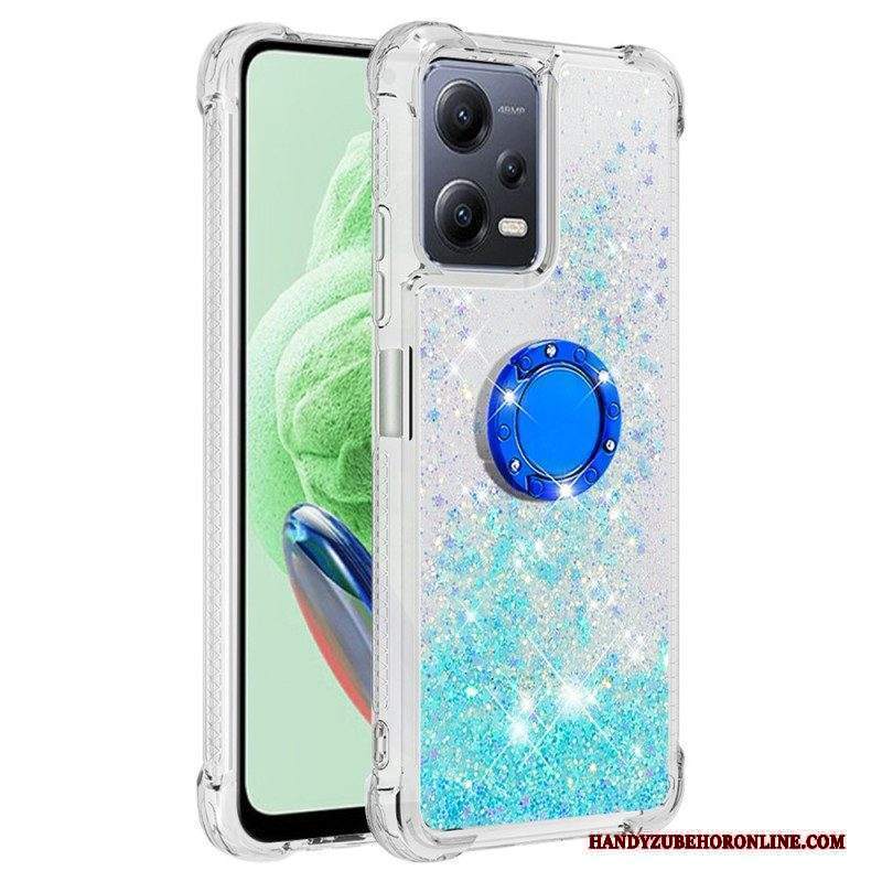 Cover Xiaomi Redmi Note 12 5G Espositore Per Anelli Con Paillettes Colorate