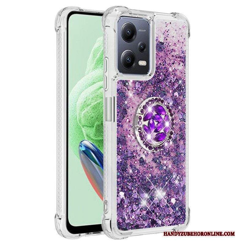 Cover Xiaomi Redmi Note 12 5G Espositore Per Anelli Con Paillettes Colorate