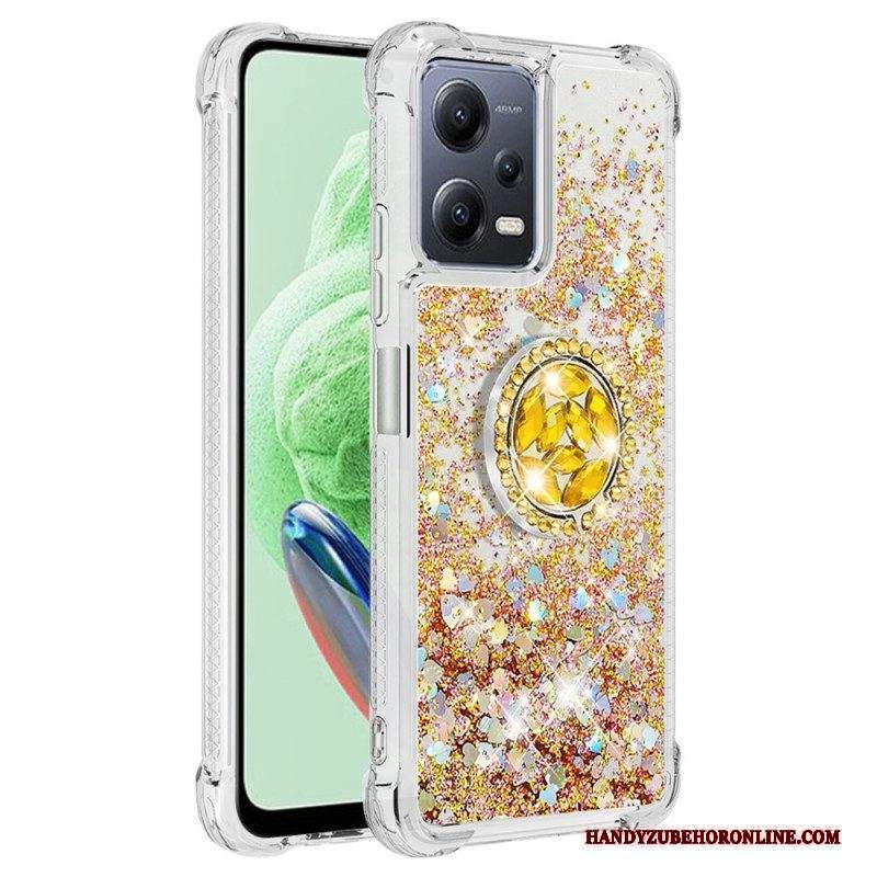 Cover Xiaomi Redmi Note 12 5G Espositore Per Anelli Con Paillettes Colorate