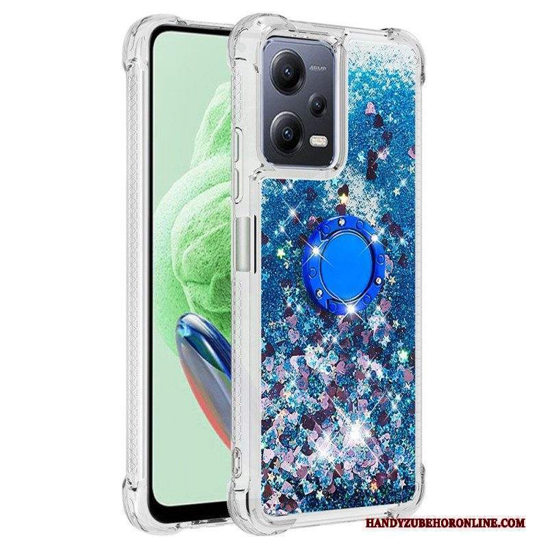 Cover Xiaomi Redmi Note 12 5G Espositore Per Anelli Con Paillettes Colorate