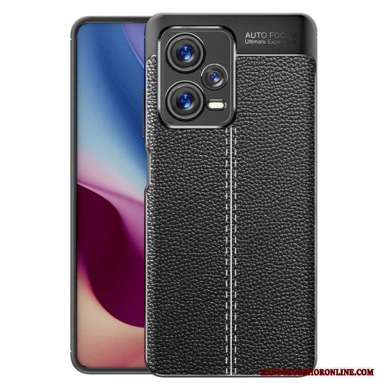 Cover Xiaomi Redmi Note 12 Pro Plus Doppia Linea Litchi Effetto Pelle