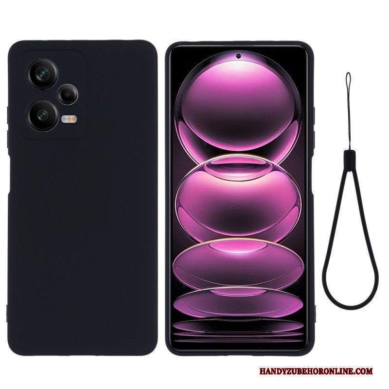 Cover Xiaomi Redmi Note 12 Pro Plus Silicone Liquido Con Cordino