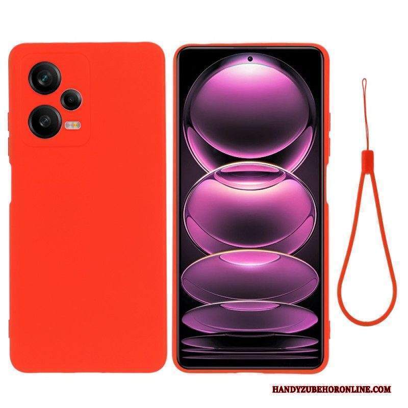 Cover Xiaomi Redmi Note 12 Pro Plus Silicone Liquido Con Cordino