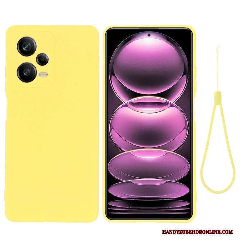 Cover Xiaomi Redmi Note 12 Pro Plus Silicone Liquido Con Cordino